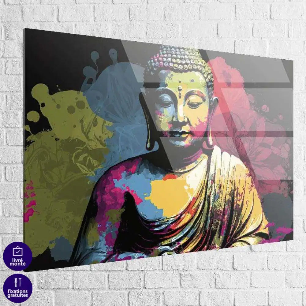 Tableau Bouddha Éveil en Couleurs 40x60cm / Plexiglas Tableau Bouddha