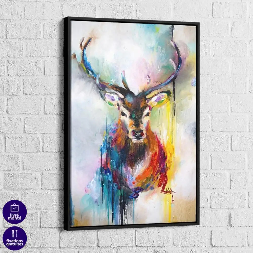 Tableau Cerf Coloré - Montableaudeco
