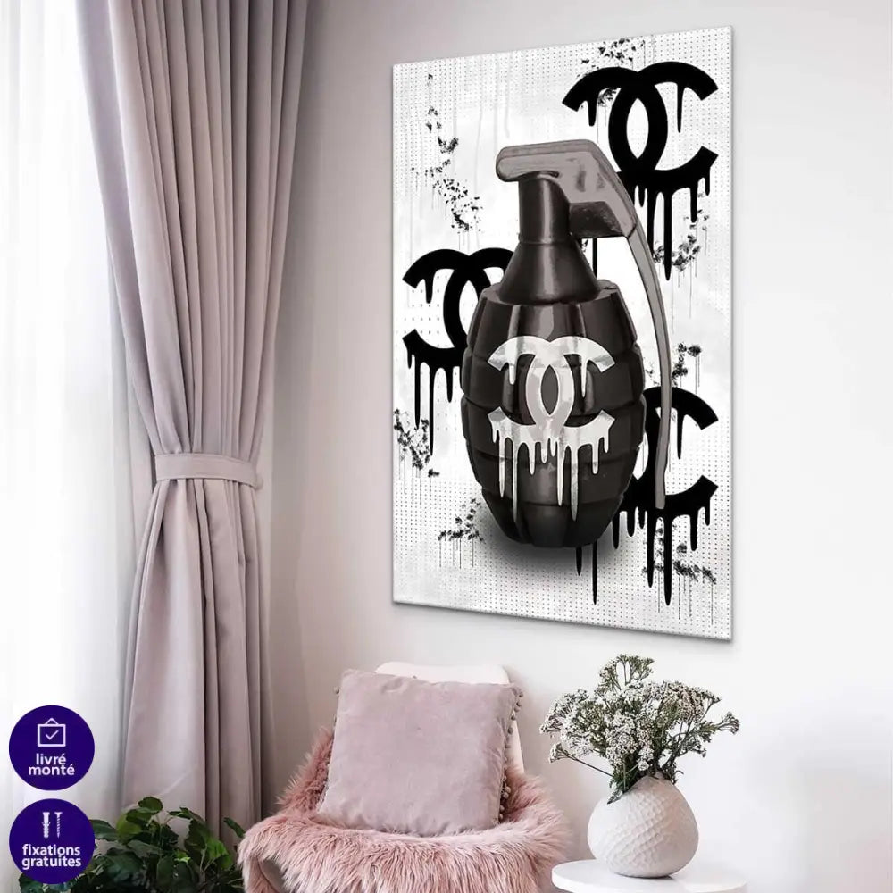 Tableau Fashion Chanel Grenade - Montableaudeco