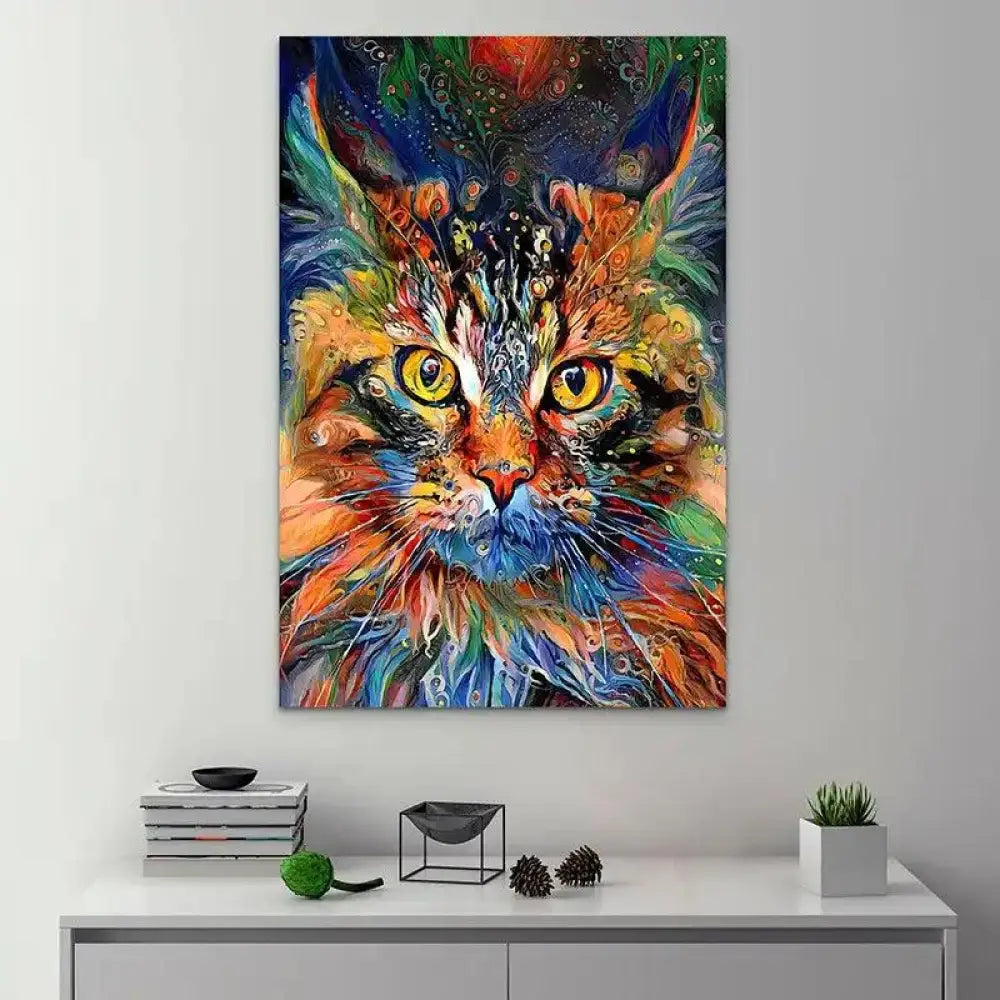 Tableau Chat Coloré - Montableaudeco