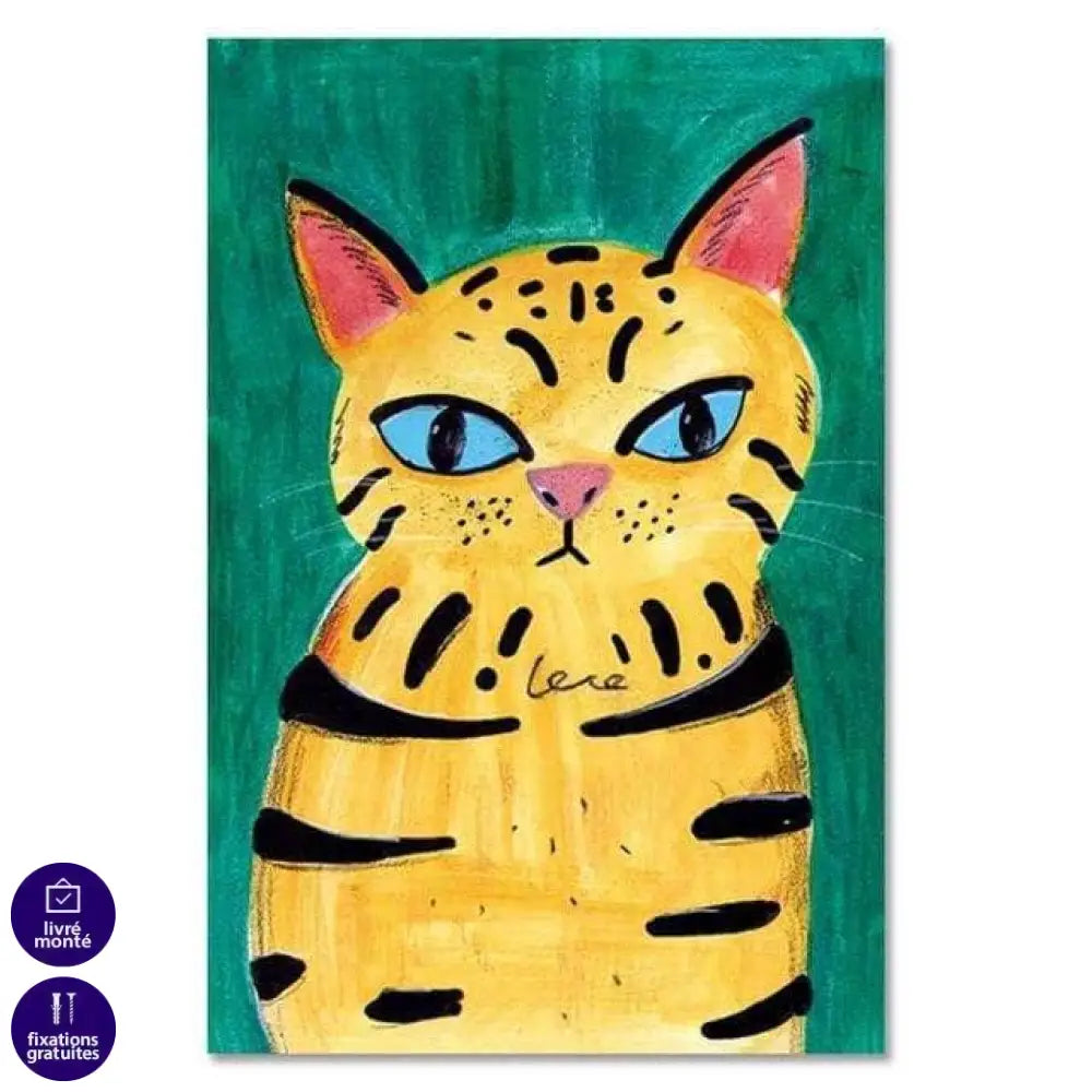 Tableau Chat Coloré | Déco Original | Offre de Bienvenue -20% k