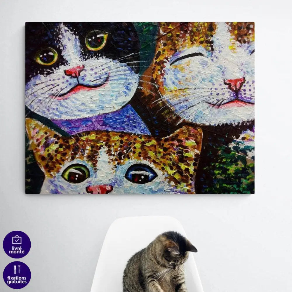 Tableau Chat Entre Amis - Montableaudeco