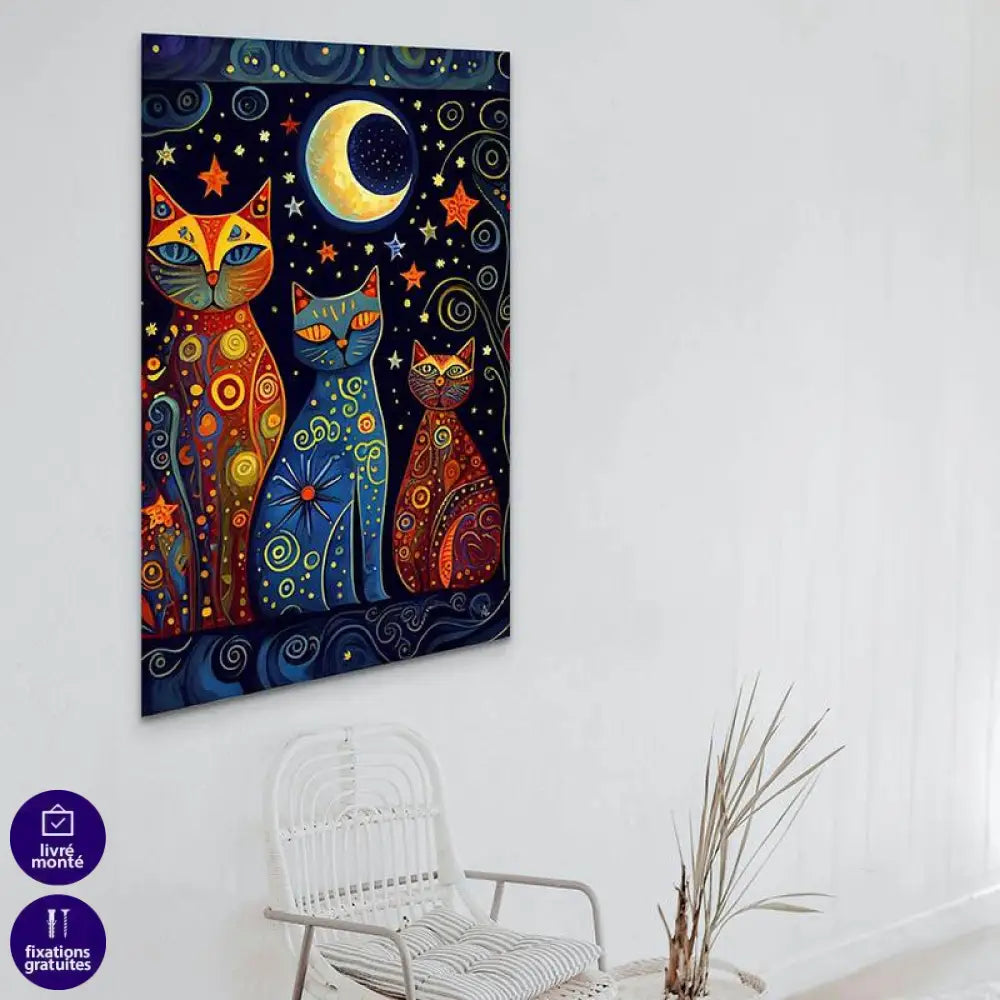 Tableau Chat Lune - Montableaudeco