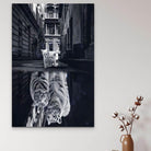 Tableau Chat Noir et blanc Le Tigre - Montableaudeco