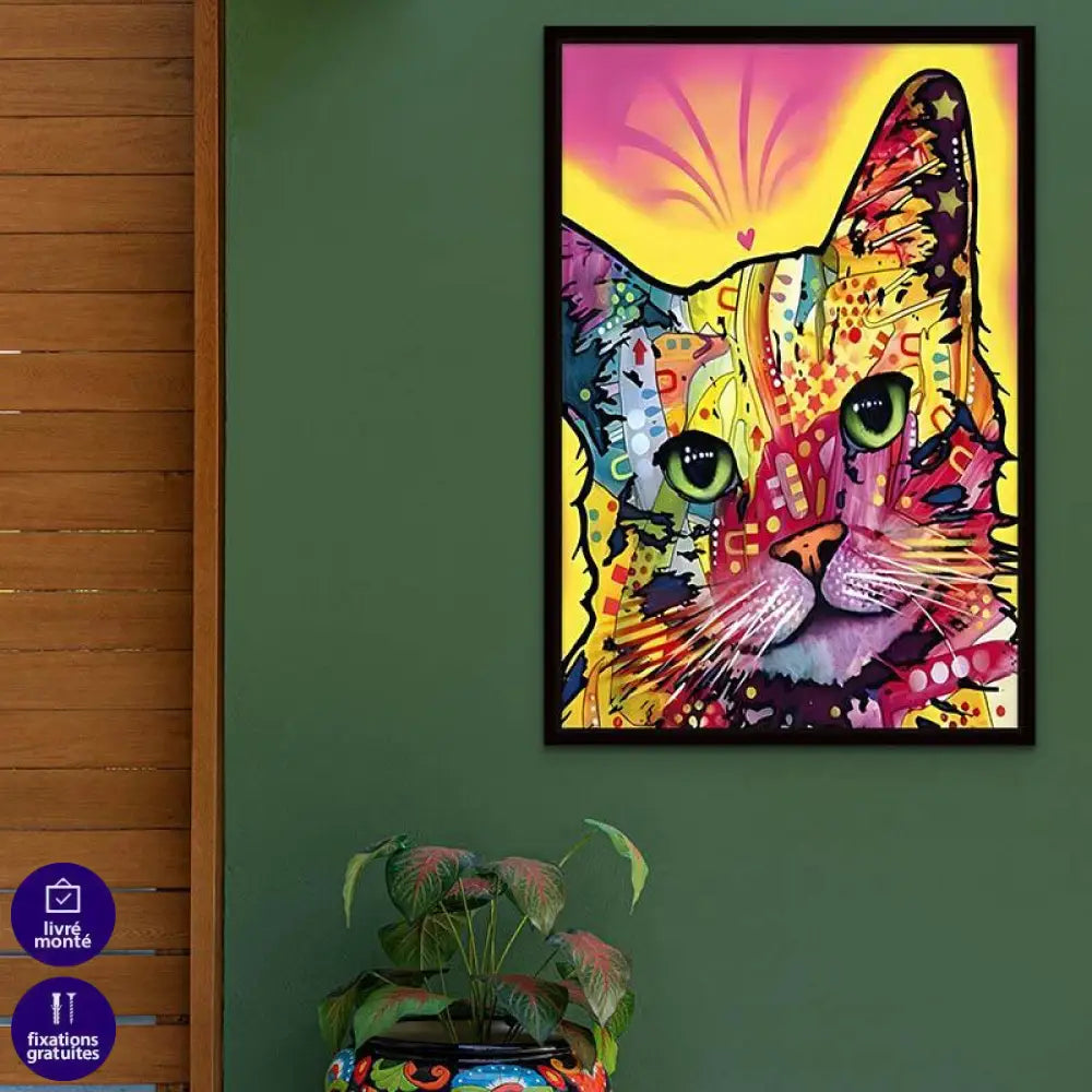 Tableau Chat Pop Art Coloré - Montableaudeco