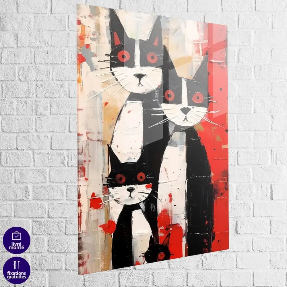 Tableau Chat Trilogie des Félins 40x60cm / Plexiglas / B Tableau Street Art