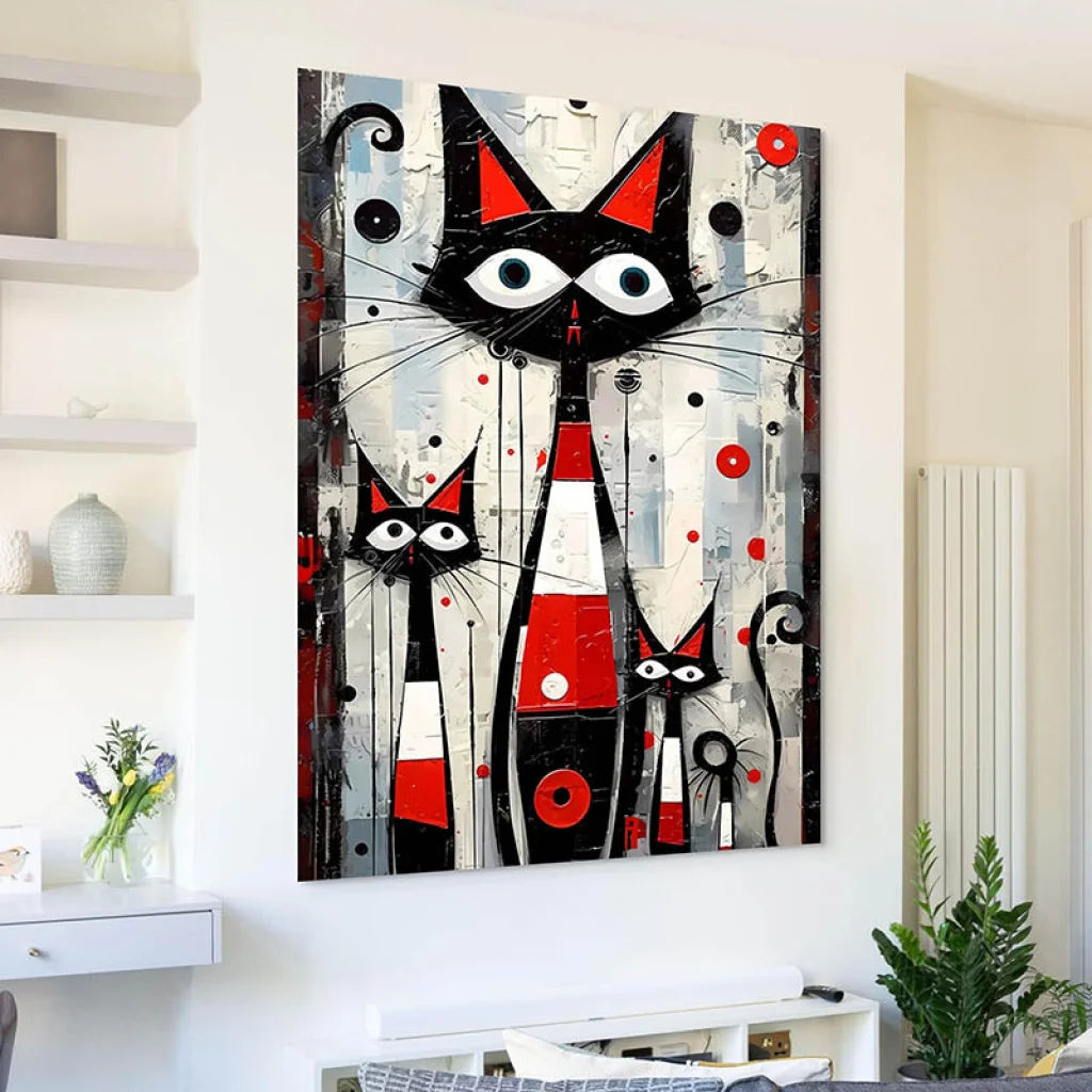 Tableau Chat Trilogie des Félins 40x60cm / Toile tendue sur châssis / A Tableau Street Art