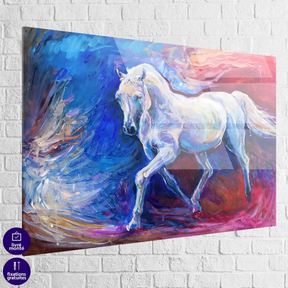 art mural cheval élégant salon