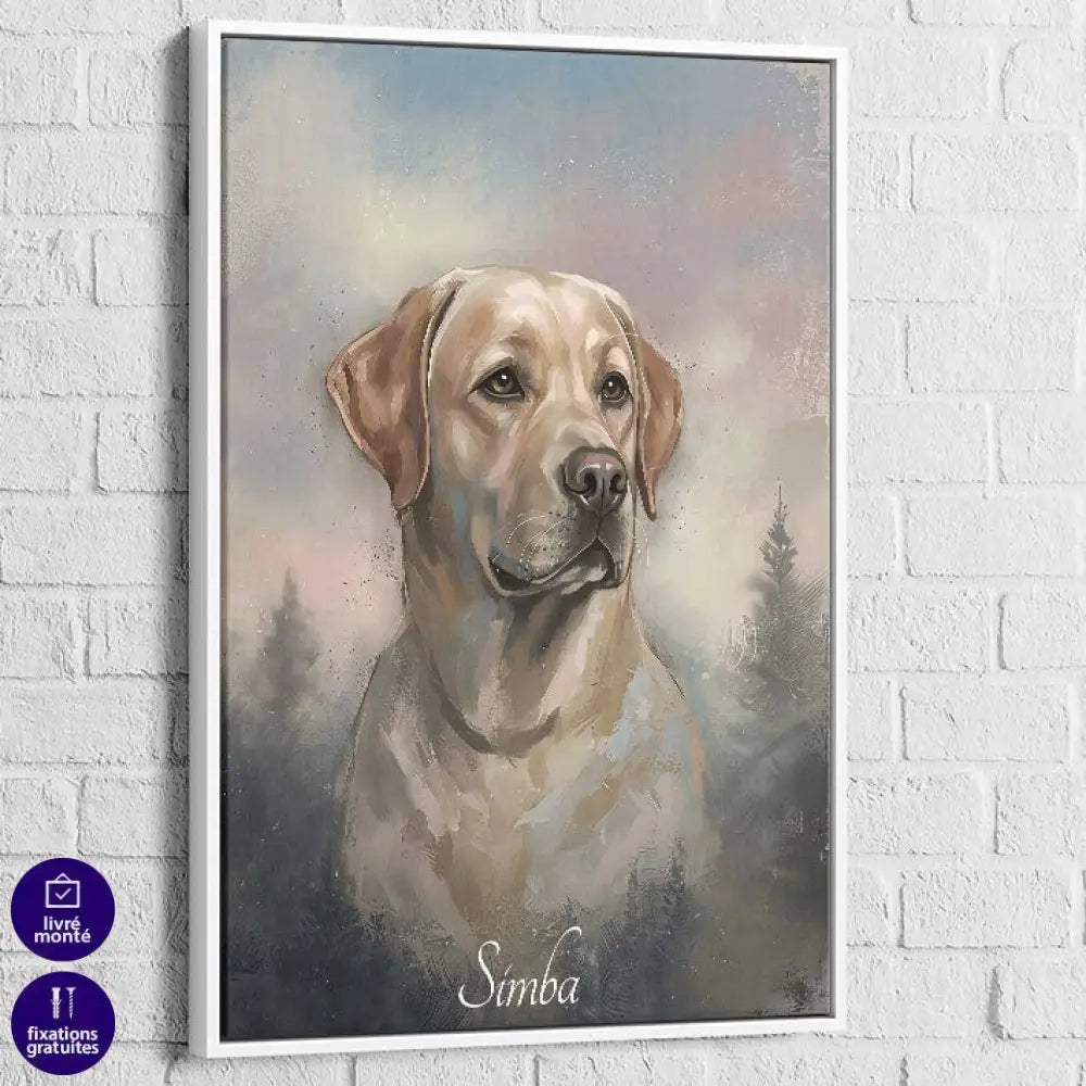 œuvre murale personnalisée avec photo de chien
