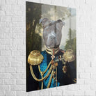 idée cadeau unique chien représenté en officier médaillé