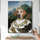 portrait personnalisé de chien en roi couronné noble