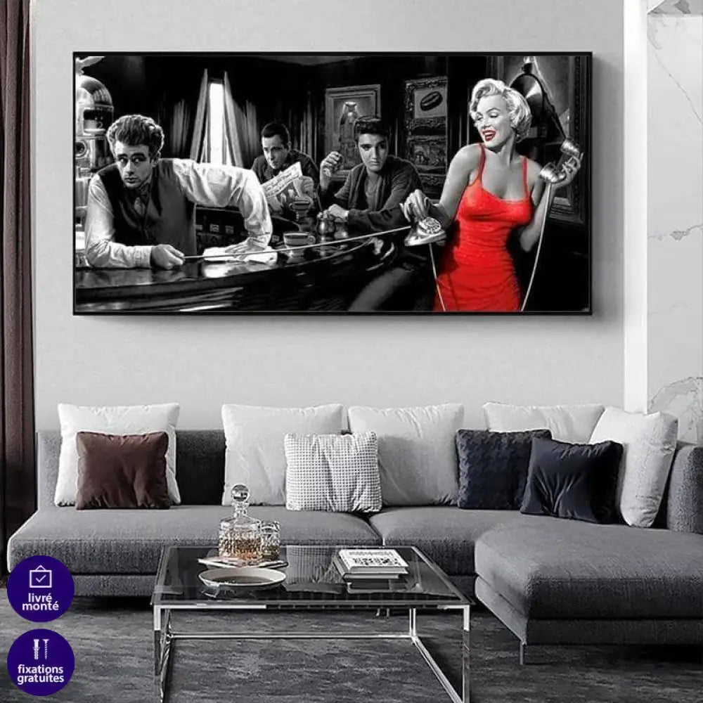 Tableau Star James Dean Marilyn Monroe Elvis Presley - Montableaudeco