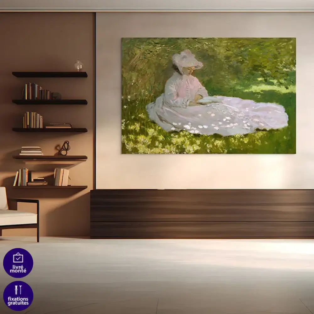 Décoration murale impressionniste Claude Monet Printemps sur toile