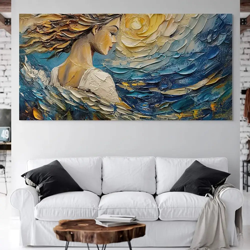 Décoration murale tableau contemporain femme élégante en mouvement