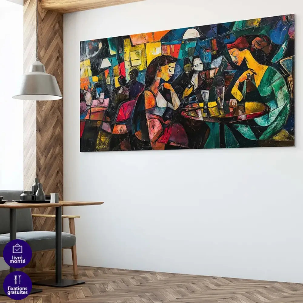 Tableau contemporain style cubisme contemporain pour déco salon