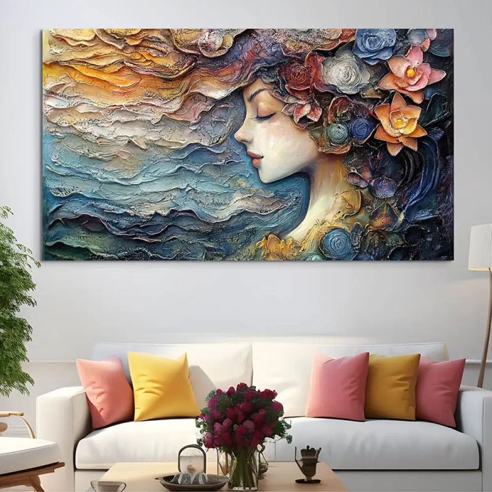 Tableau Contemporain Souffle du Printemps 40x80cm / Toile tendue sur châssis Tableau Contemporain