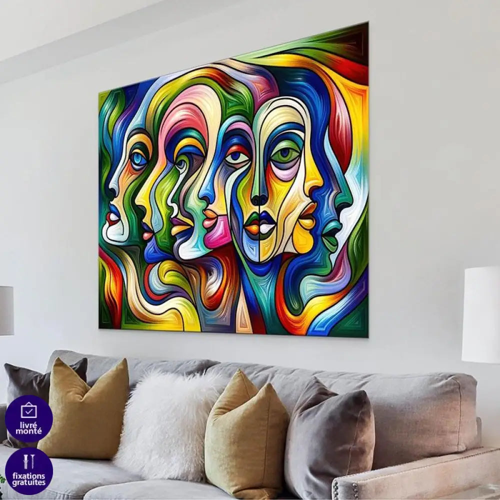 Tableau Contemporain Visages du Vivant - Montableaudeco