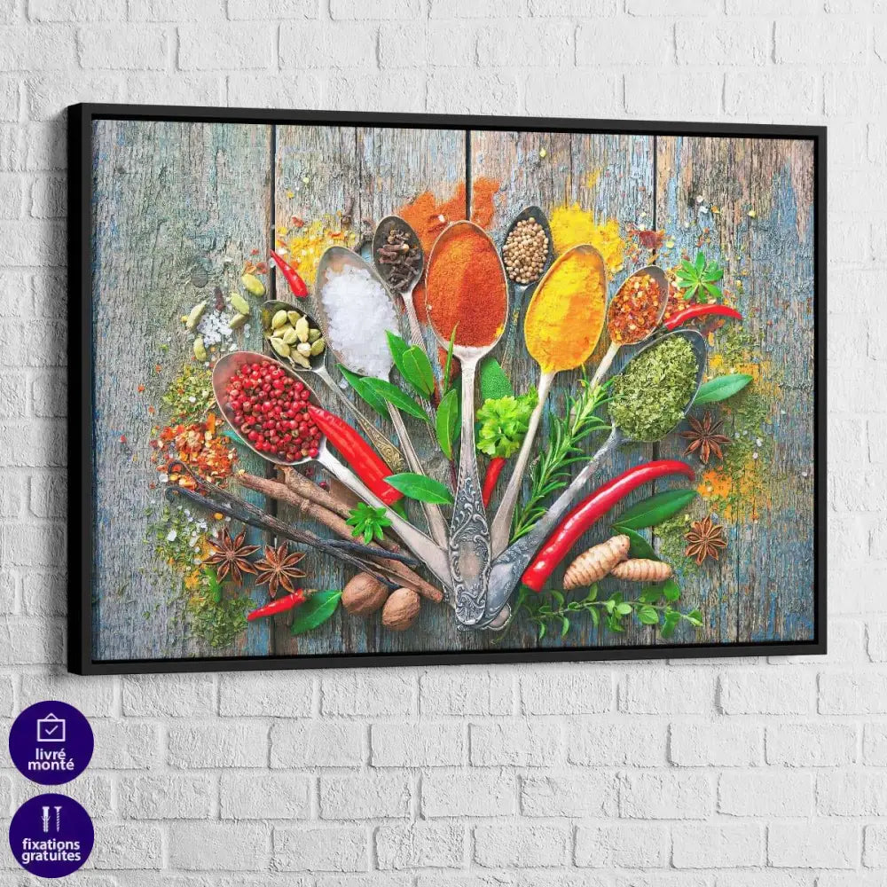 Tableau Cuisine Cuillères et épices - Montableaudeco