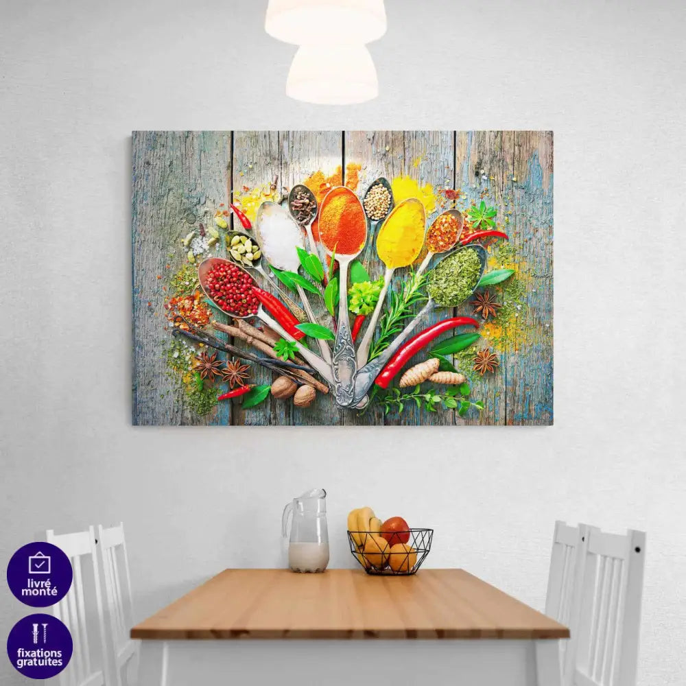 Tableau Cuisine Cuillères et épices - Montableaudeco