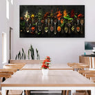 Art mural épices et cuillères anciennes - tableau contemporain pour cuisine

