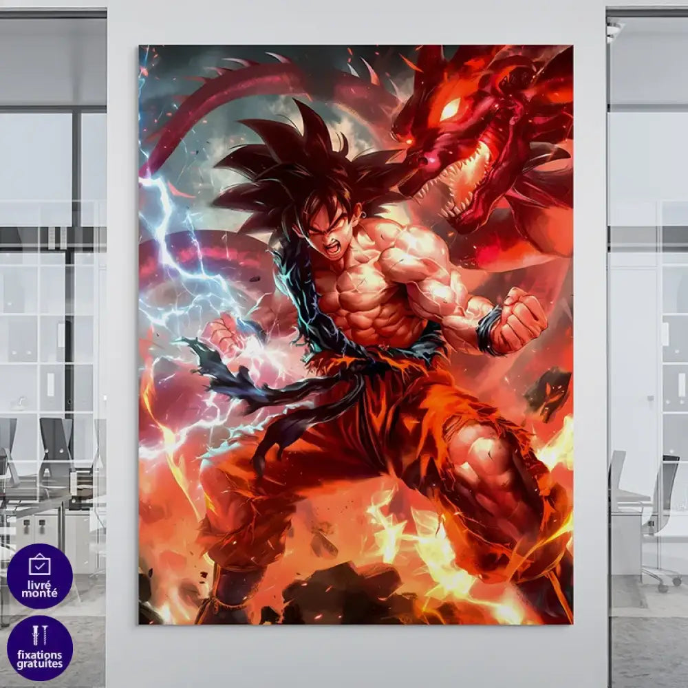 tableau vegeta guerrier fier art collection