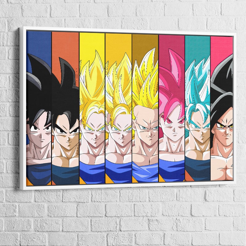 Tableau Dragon Ball Multi Cadre blanc