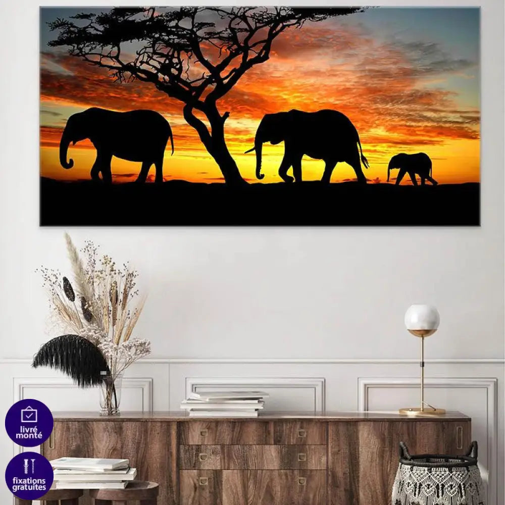 Tableau Eléphant  | Paysage D'Afrique | Profitez des Promos -20%