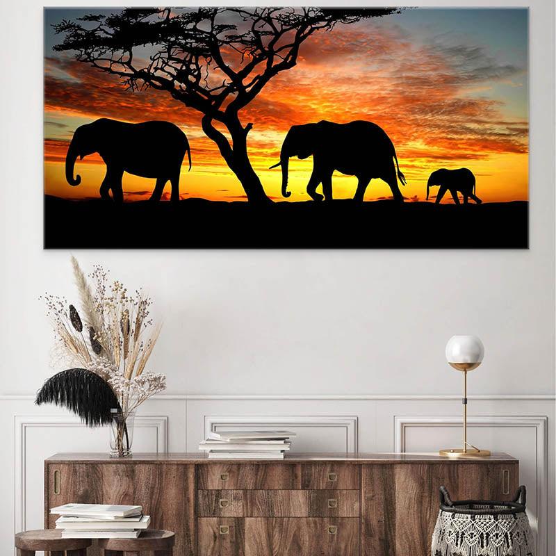 Tableau Eléphant  | Paysage D'Afrique | Profitez des Promos -20%