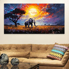 Tableau Elephant Savane Africaine - Montableaudeco