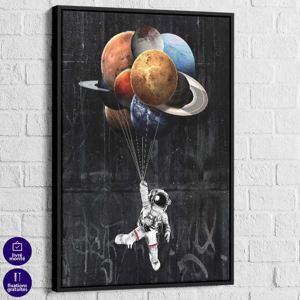 Tableau Espace Cosmono Planet 40x60cm / Cadre noir Tableau Espace