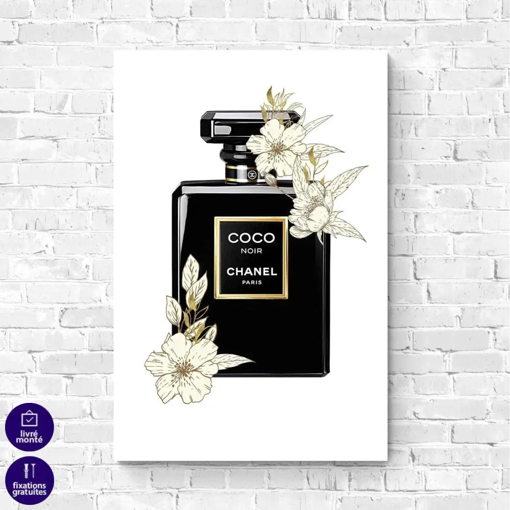 Tableau Fashion Coco Noir et Or 3 Pièces - Montableaudeco