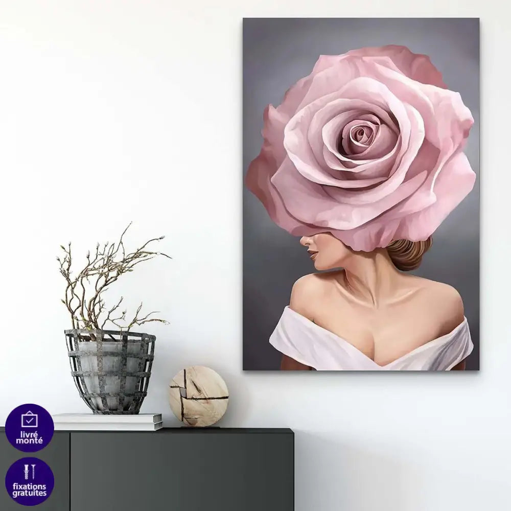 Tableau Fashion Femme Fleur - Montableaudeco