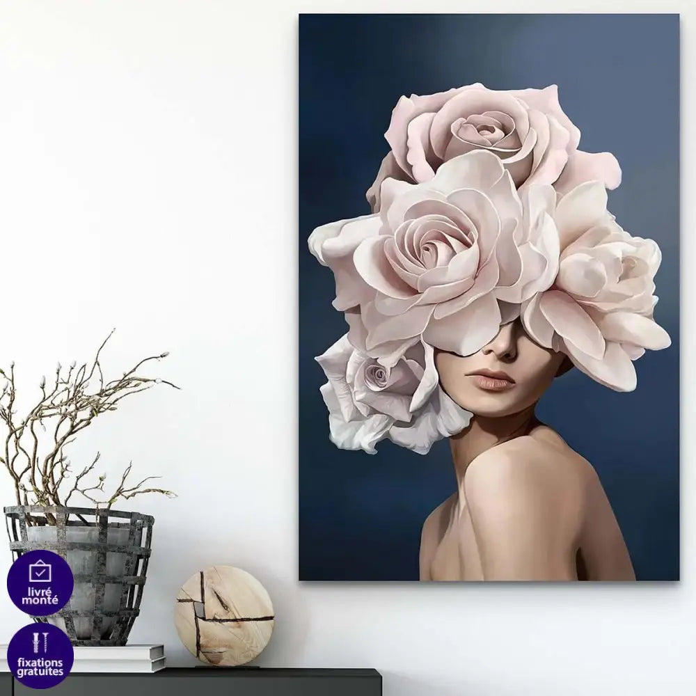 Tableau Fashion Femme Fleur - Montableaudeco