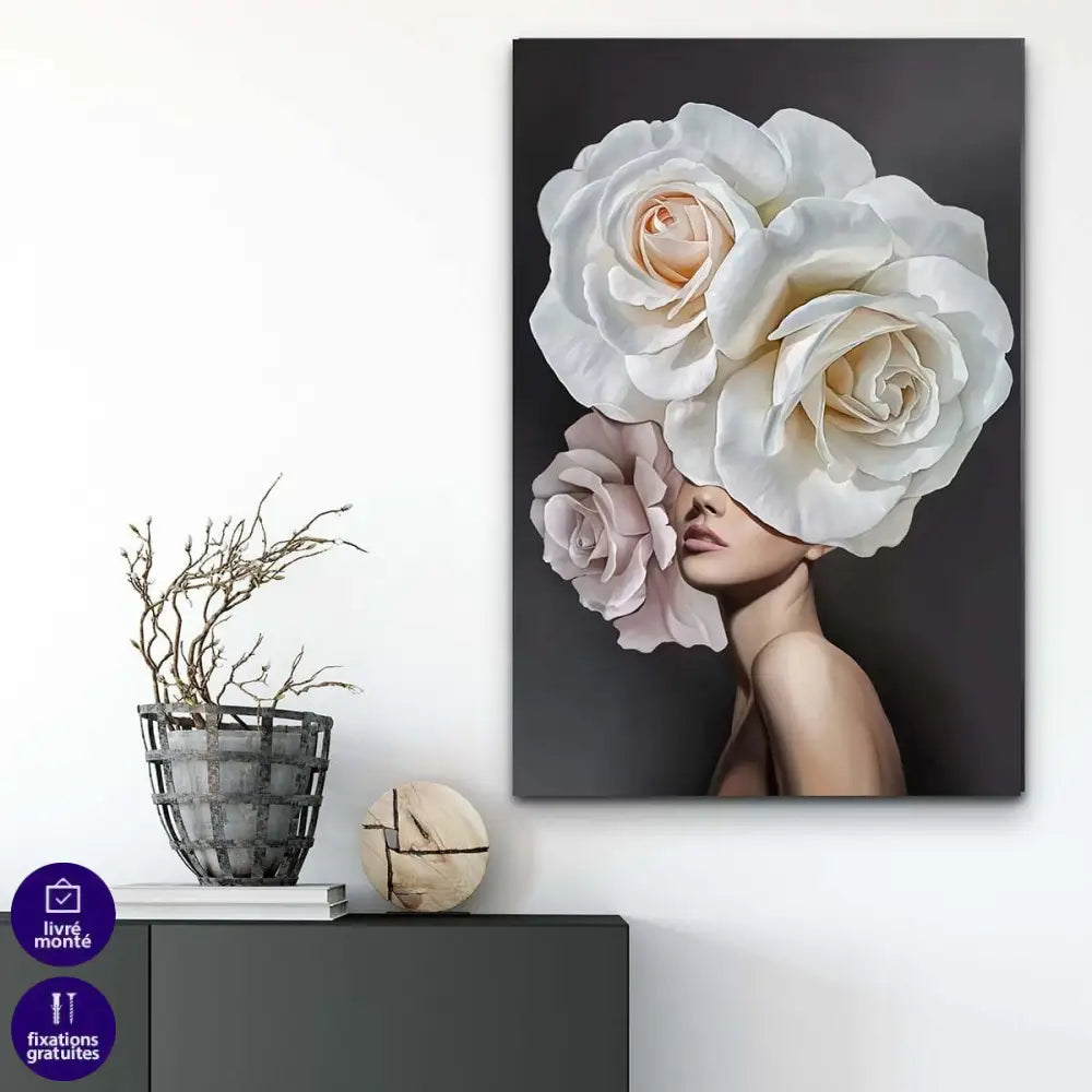 Tableau Fashion Femme Fleur - Montableaudeco