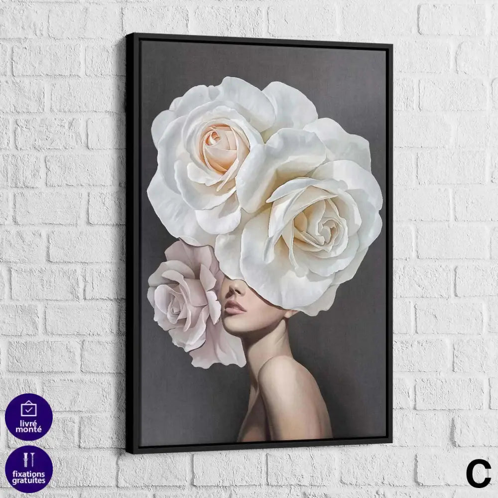 Tableau Fashion Femme Fleur - Montableaudeco