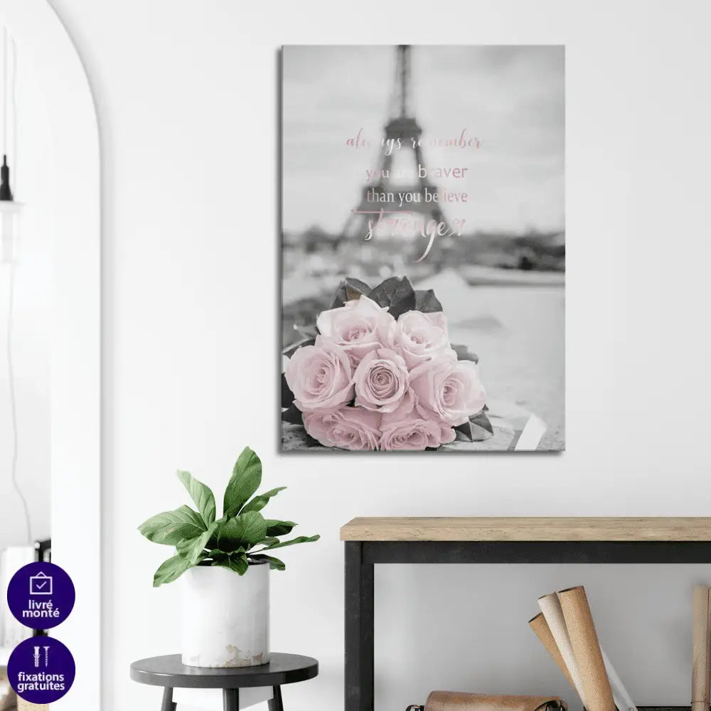 Tableau Fashion Paris Rose L'ensemble 3 Pièces - Montableaudeco