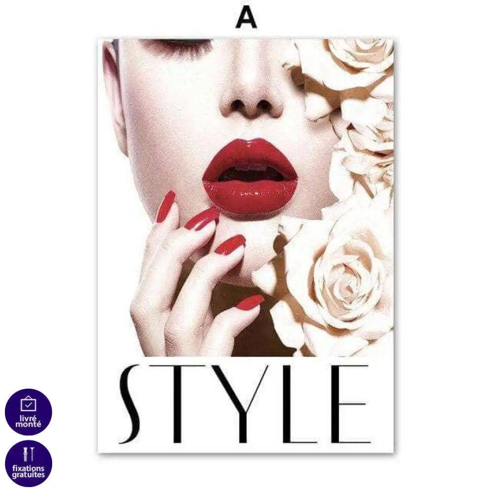 Tableau Fashion Tendance Rouge 8 Pièces - Montableaudeco