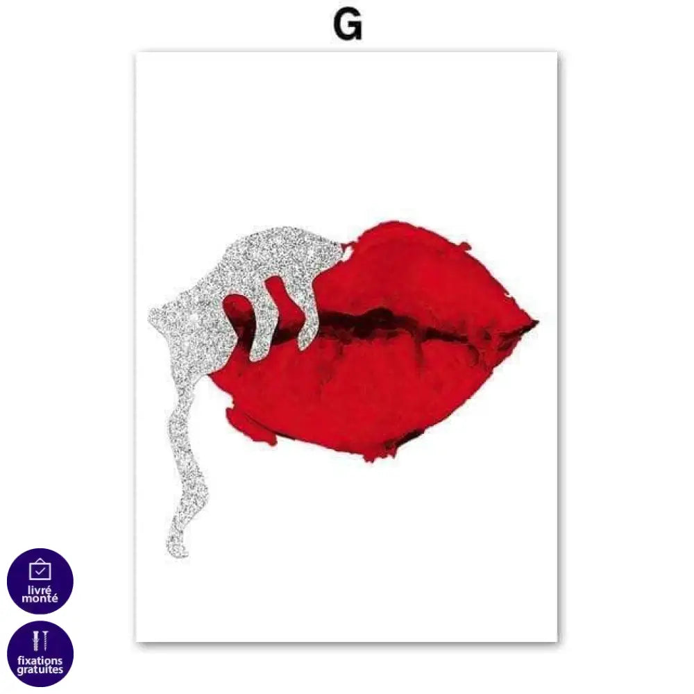 Tableau Fashion Tendance Rouge 8 Pièces - Montableaudeco