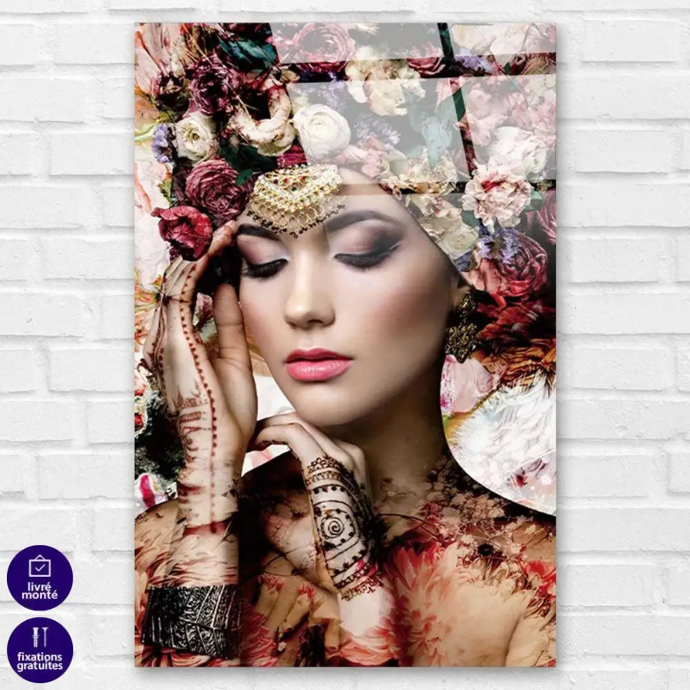 Tableau Femme de Fleurs 3 Pièces - Montableaudeco