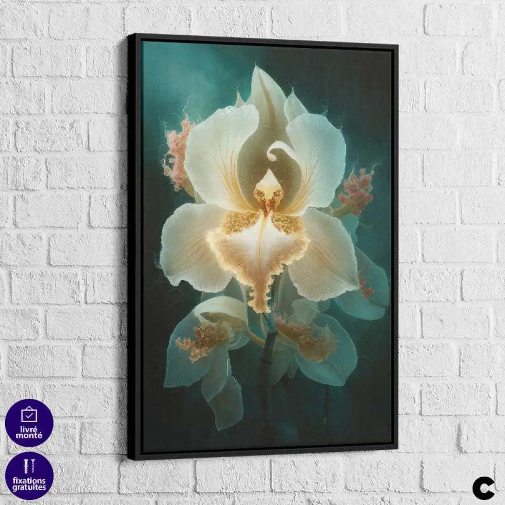 Tableau Fleur Les 3 Fleurs 40x60cm / Cadre noir / C Tableau Fleur