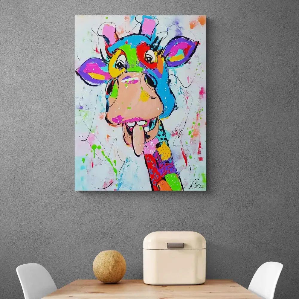 Tableau Girafe Colorée - Montableaudeco