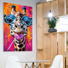 Tableau Girafe Pop Art Lunettes Tableau Girafe