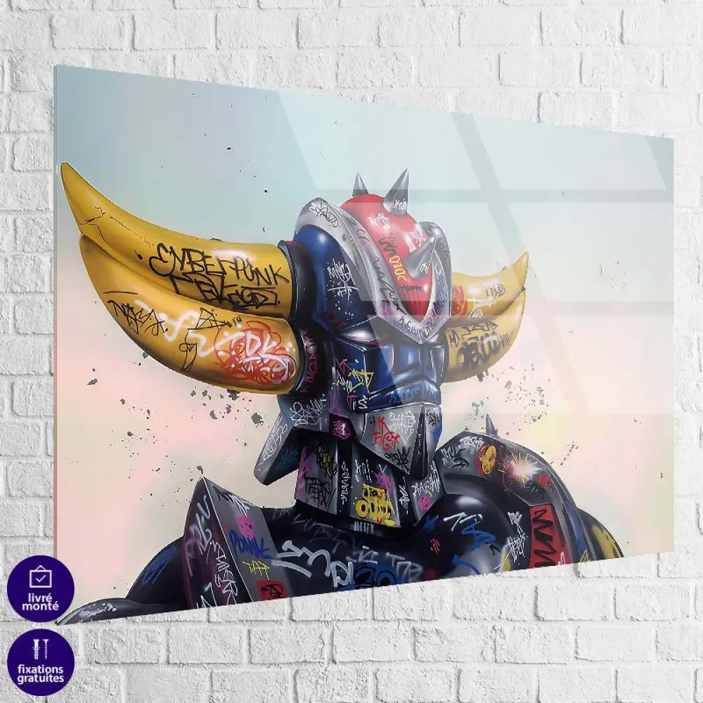 Tableau Goldorak Tags et Graffitis 40x60cm / Plexiglas Tableau Animation