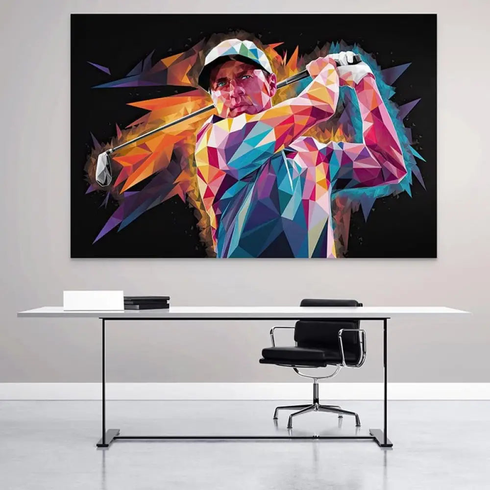 Tableau Golf Le Swing Pop 40x60cm / Affiche sans cadre Tableau sport