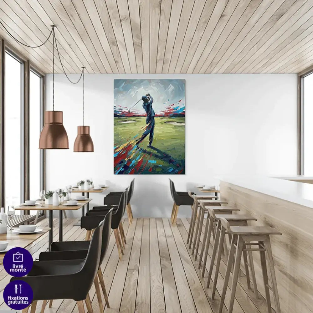 Tableau golf contemporain idéal pour déco salon ou bureau