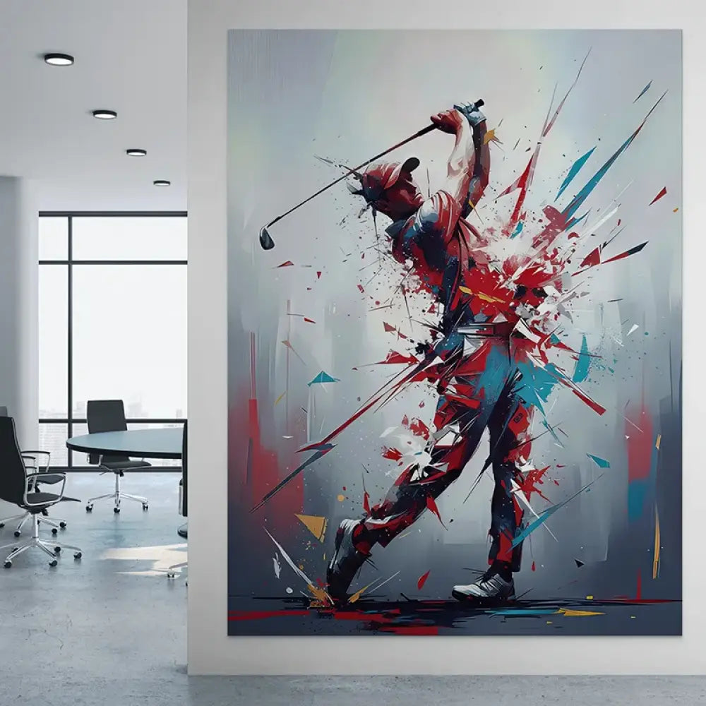 Tableau golf moderne – golfeur en mouvement, déco sportive