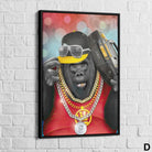 Tableau Gorille Gangsta 40x60cm / Cadre Noir / D Tableau Animaux