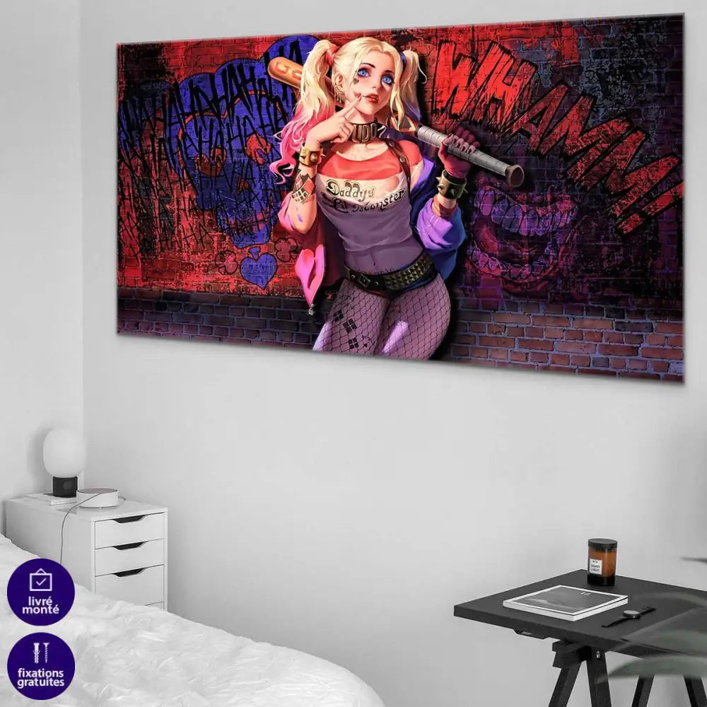 Tableau Harley Quinn Street Graffiti - Montableaudeco