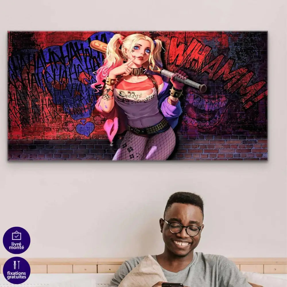 Tableau Harley Quinn Street Graffiti - Montableaudeco