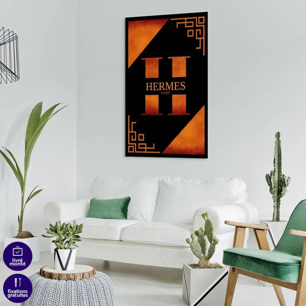 Tableau Hermès Rouge et Or Tableau Luxe